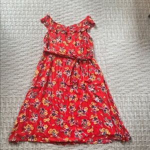 Anthropologie Red Floral Dress
